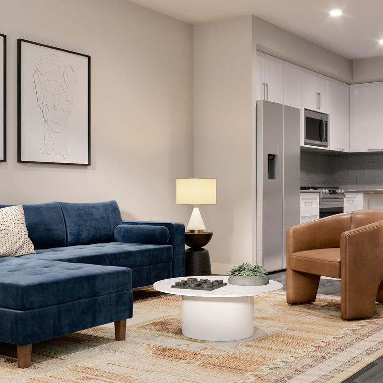 The Madison | Living Room and Kitchen